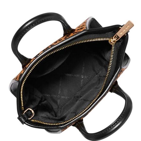 NEW Michael Kors Avril XS Black Cheetah Satchel Crossbody Cheetah Leather Purse - Picture 6 of 6